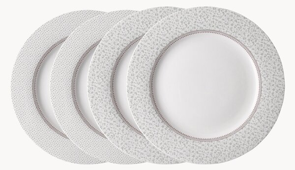 Komplet talerzy dużych z porcelany Flat, 4 elem