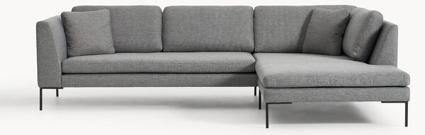 Sofa narożna z metalowymi nogami Emma