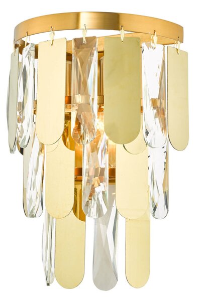 Kinkiet Amira 2 Light Wall Light Polished Gold Crystal