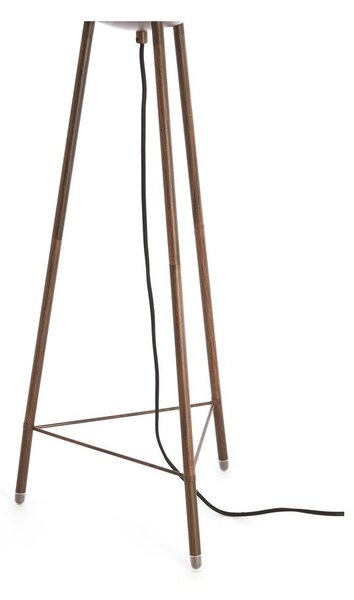 Biała lampa stojąca z tekstylnym kloszem (wysokość 133 cm) Bibury – Light & Living