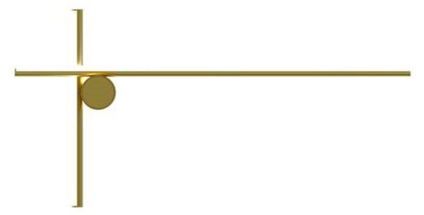 Lampa Ścienna FLOS, Coordinates, ściemnialny, złoty | mosiężny, przedpokój, metal, design