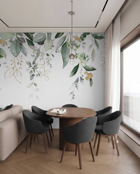 Fototapety Wiszący liść eukaliptusa na białym tle, Fototapety Natura, Fototapety Liście, u95506d2 : Uwalls.pl