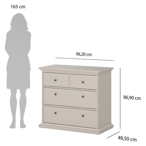 Kremowa komoda 96x87x49 cm Paris – Tvilum