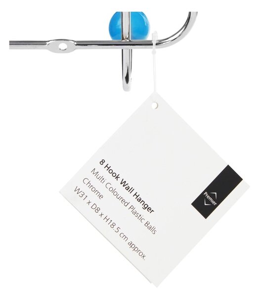 Metalowy wieszak ścienny w kolorze srebra Plastic – Premier Housewares