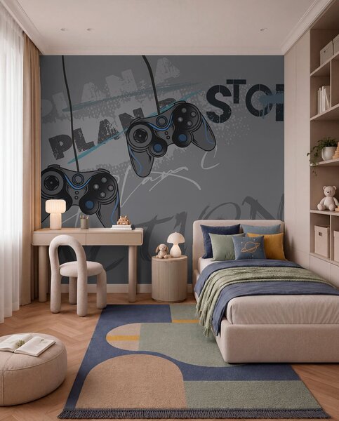 Fototapety Tapeta dla dzieci dla nastolatka z joystickami i graficznymi, Fototapety Młodzieżowe, Fototapety Dla nastolatka, w00829v1 : Uwalls.pl