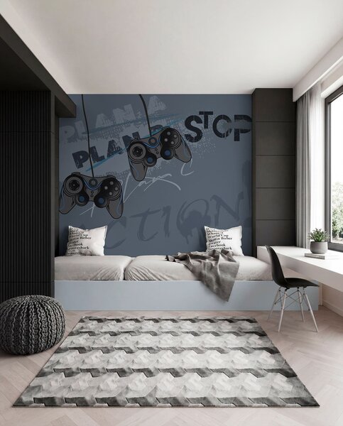Fototapety Tapeta dla dzieci dla nastolatków z joystickami i graficznymi, Fototapety Młodzieżowe, Fototapety Dla nastolatka, w00829 : Uwalls.pl