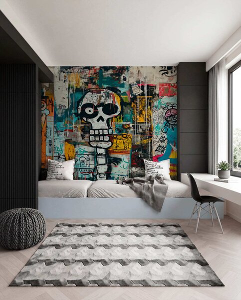 Fototapety Kolorowe graffiti w stylu Basquiata, Fototapety Graffiti, w01187 : Uwalls.pl