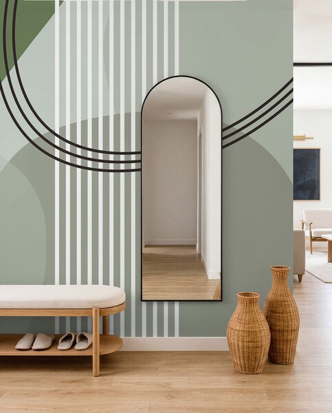 Fototapety Linia abstrakcji geometrycznej i minimalizm koła w nowoczesnym stylu, kolor zielony, Fototapety Abstrakcja, w08173v1 : Uwalls.pl