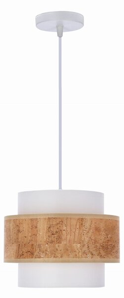 Cork lampa wisząca biały 1x40w e27 abażur biały+beżowy
