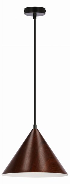 DUNCA LAMPA WISZĄCA 25 CZARNY 1X40 E27 KLOSZ CIEMNY ORZECHOWY