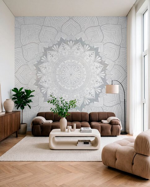 Fototapety Okrągła mandala, tapeta do jogi lub do harmonizacji przestrzeni osobistej. Mandala ścienna, Fototapety designerskie, w01088v2 : Uwalls.pl