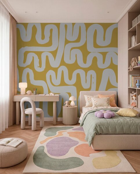 Fototapety Żółte linie nawijania, Fototapety designerskie, w01686v1 : Uwalls.pl