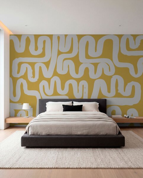 Fototapety Żółte linie nawijania, Fototapety designerskie, w01686v1 : Uwalls.pl