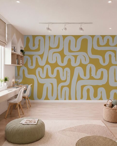 Fototapety Żółte linie nawijania, Fototapety designerskie, w01686v1 : Uwalls.pl
