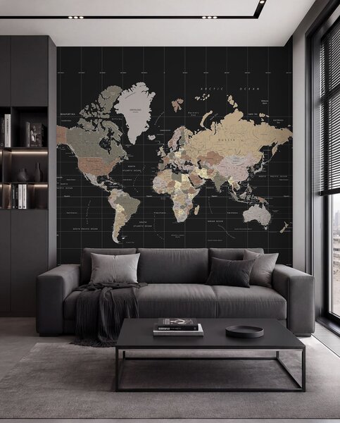 Fototapety Mapa świata z zaznaczonymi różnymi krajami, Fototapety Mapy, u99477d1 : Uwalls.pl