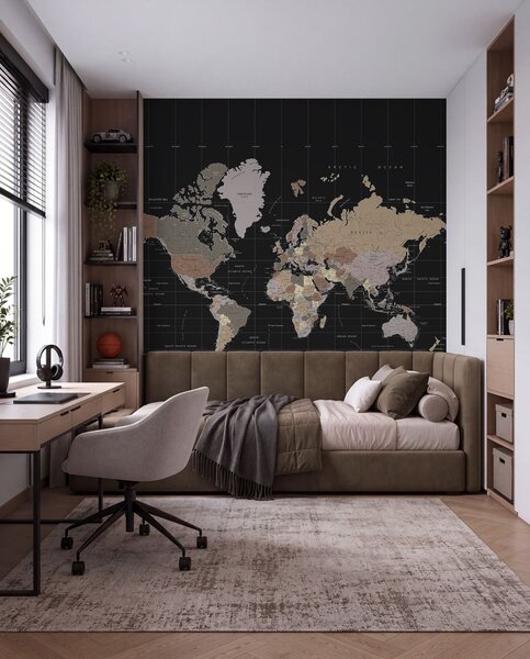 Fototapety Mapa świata z zaznaczonymi różnymi krajami, Fototapety Mapy, u99477d1 : Uwalls.pl