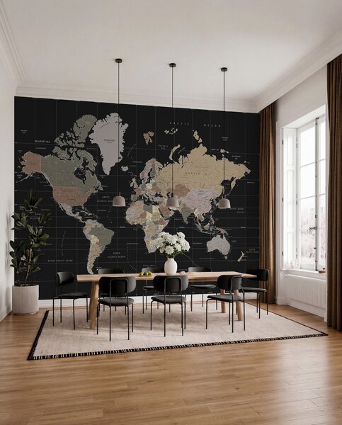 Fototapety Mapa świata z zaznaczonymi różnymi krajami, Fototapety Mapy, u99477d1 : Uwalls.pl