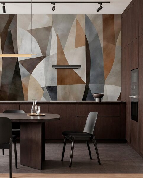 Fototapety Abstrakcyjna sztuka nowoczesna, teksturowane geometryczne kształty w odcieniach brązu, szarości, Fototapety Abstrakcja, w08530 : Uwalls.pl