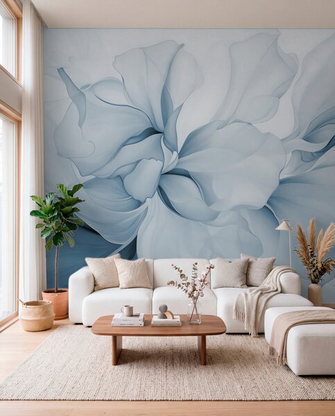Fototapety Płynne abstrakcyjne płatki kwiatów półprzezroczyste i warstwowe kształty w pastelowych kolorach,, Fototapety Kwiaty, w08701v2 : Uwalls.pl