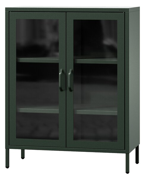 Niska witryna GINA, 800 x 1015 x 400 mm, Modern: butelkowa zieleń