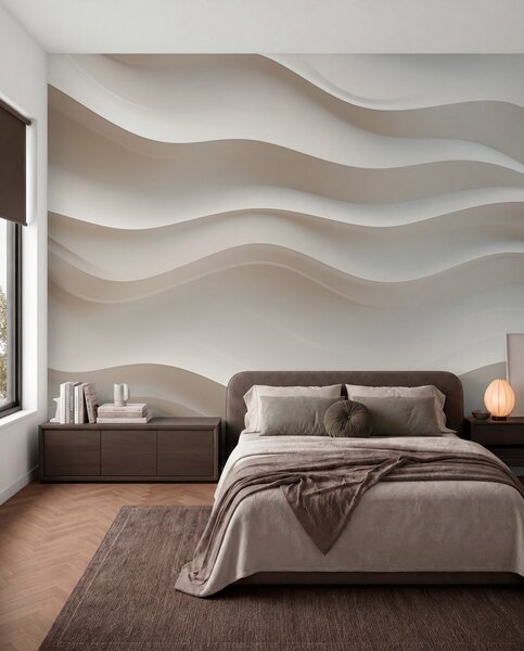 Fototapety białe i szare fale 3D, Fototapety Art Deco, w08939 : Uwalls.pl