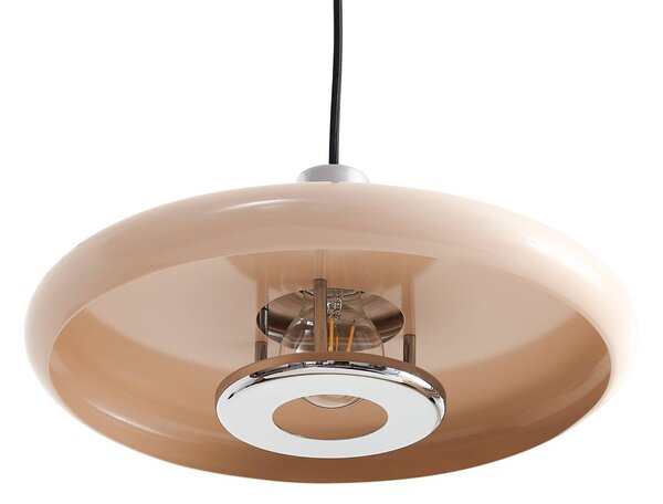 Lampa wisząca Branford Lindby, możliwość ściemniania, kremowy / amber, salon / jadalnia, metal, vintage