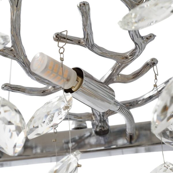 Lampa wisząca kryształowa Bellora Lucande, możliwość ściemniania, chromowy / srebrny, salon / jadalnia, kryształ, nowoczesny