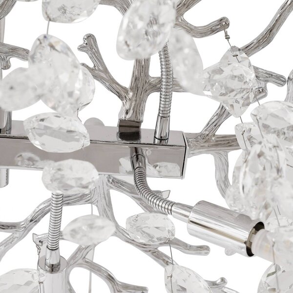 Lampa wisząca kryształowa Bellora Lucande, możliwość ściemniania, chromowy / srebrny, salon / jadalnia, kryształ, nowoczesny