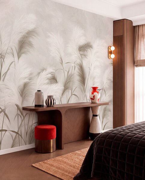 Fototapety Elegancka trawa pampasowa kwitnie w odcieniach szarości i brązu, Fototapety Kwiaty, w09150 : Uwalls.pl