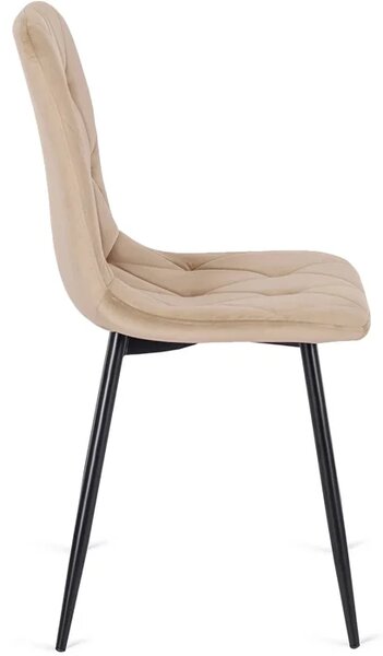 Zestaw Stół Okrągły LAUREN 80 cm Dąb Złoty/Czarny i 4 Krzesła ROBIN Beżowe