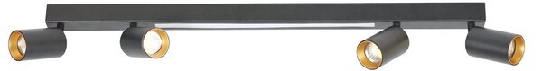 Lampa sufitowa Perugia 4xGU10 + 1xLED czarna LP-0703/4C BK