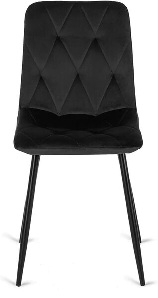 Zestaw Stół Okrągły LAUREN 80 cm Orzech/Czarny i 4 Krzesła ROBIN Czarne