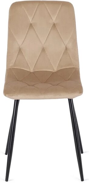 Zestaw Stół Okrągły LAUREN 80 cm Dąb Złoty/Czarny i 4 Krzesła ROBIN Beżowe