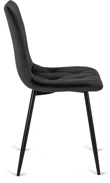 Zestaw Stół Okrągły LAUREN 80 cm Orzech/Czarny i 4 Krzesła ROBIN Czarne