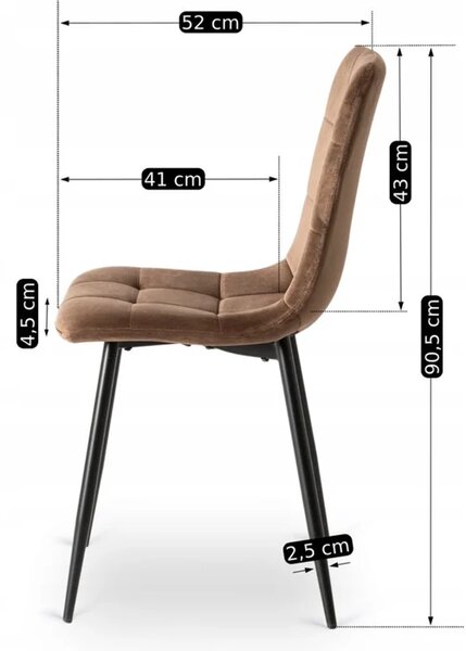 Zestaw Stół Okrągły LAUREN 80 cm Dąb Rustykalny/Czarny i 4 Krzesła PERU Brązowe