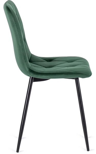 Zestaw Stół Okrągły LAUREN 80 cm Dąb Złoty/Czarny i 4 Krzesła ROBIN Zielone