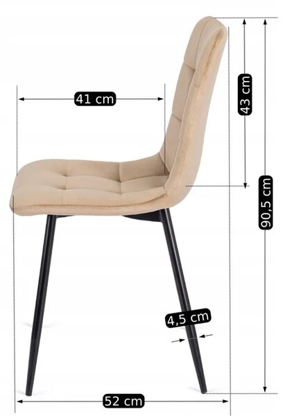 Zestaw Stół Okrągły LAUREN 80 cm Dąb Rustykalny/Czarny i 4 Krzesła PERU Beżowe