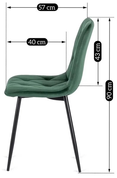 Zestaw Stół Okrągły LAUREN 80 cm Dąb Złoty/Czarny i 4 Krzesła ROBIN Zielone
