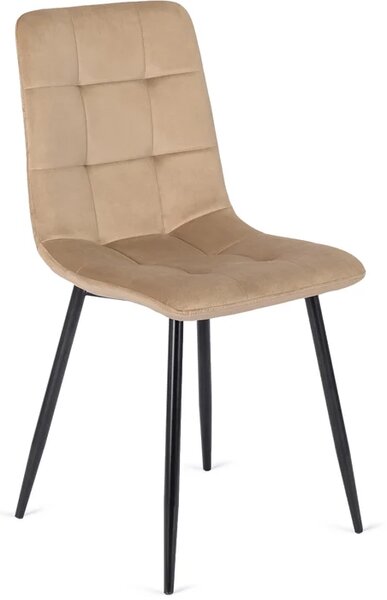 Zestaw Stół Okrągły LAUREN 80 cm Dąb Rustykalny/Czarny i 4 Krzesła PERU Beżowe