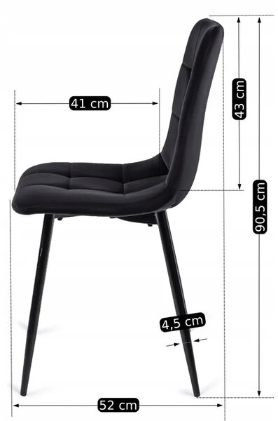 Zestaw Stół Okrągły LAUREN 80 cm Dąb Rustykalny/Czarny i 4 Krzesła PERU Czarne