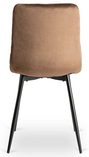 Zestaw Stół Okrągły LAUREN 80 cm Dąb Rustykalny/Czarny i 4 Krzesła PERU Brązowe