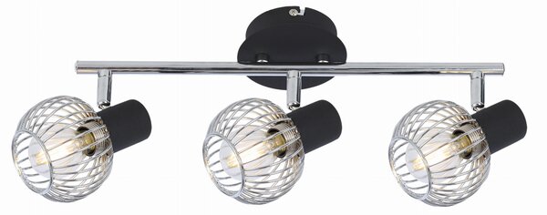 Oslo Lampa Sufitowa Listwa 3X40W E14 Czarny/Chrom