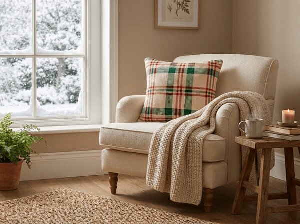 Mikropluszowa poszewka na poduszkę WINTER PLAID 45x45 cm, kolorowa