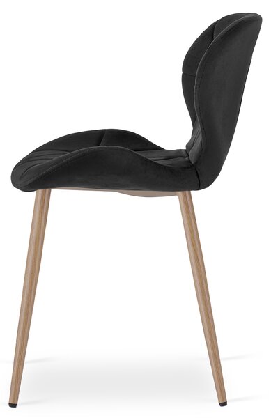 Krzesło jadalniane MANGO VELVET, czarne