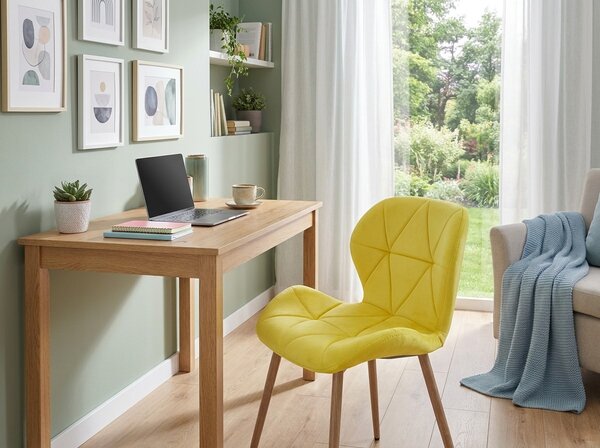 Krzesło do jadalni MANGO VELVET, żółte