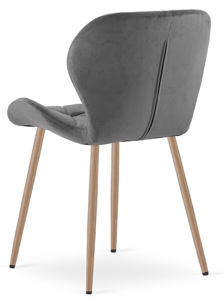 Krzesło jadalniane MANGO VELVET, ciemnoszare