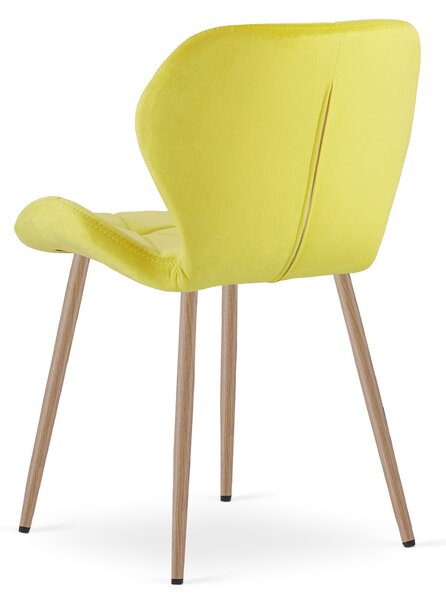 Krzesło do jadalni MANGO VELVET, żółte