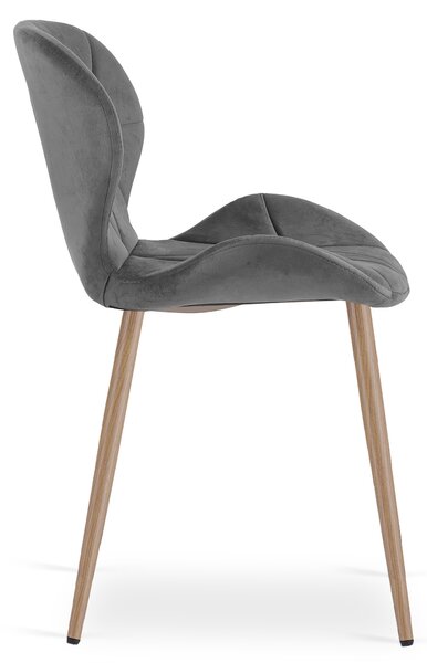 Krzesło jadalniane MANGO VELVET, ciemnoszare