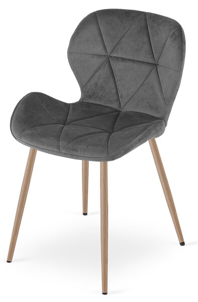 Krzesło jadalniane MANGO VELVET, ciemnoszare