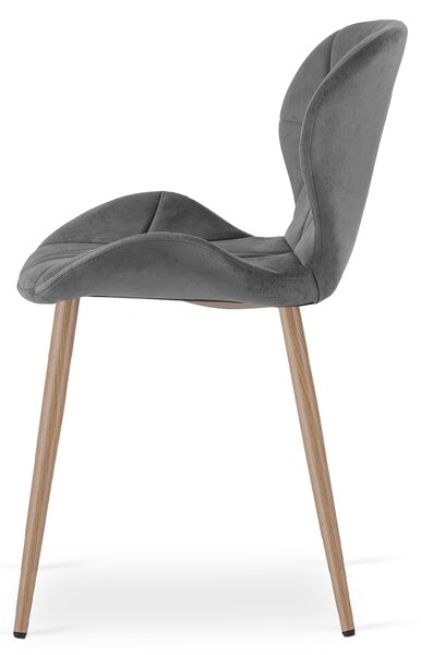 Krzesło jadalniane MANGO VELVET, ciemnoszare